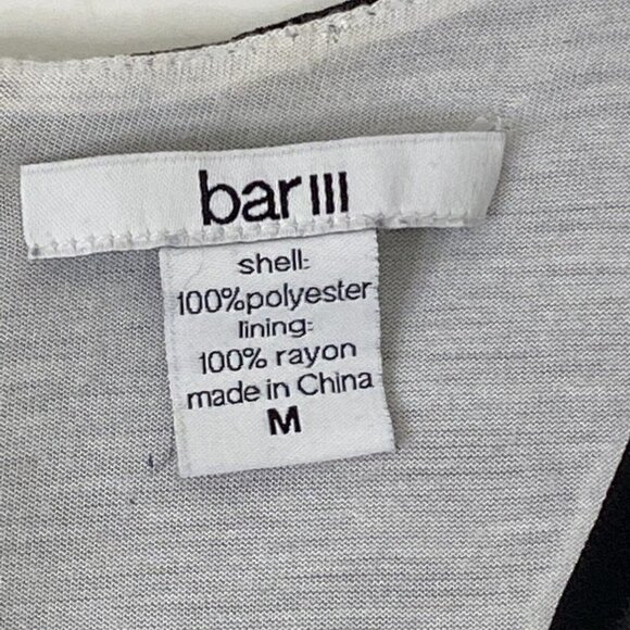 Bar III Women's size Medium 2 Layer High Low Tank Top Racer Back Zip Black White - Picture 6 of 7